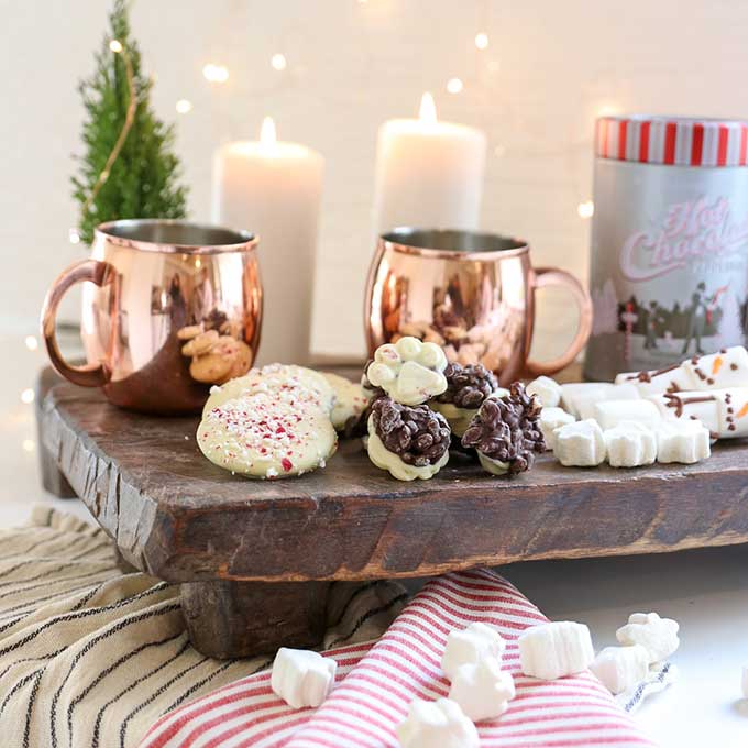 5 Tips to Make A Hot Cocoa Charcuterie Board |Christmas Charcuterie Board|Holiday Party|Party Planning|Christmas Charcuterie Board|Copper Mugs|Hot Cocoa Party| Hot Chocolate Party|Dessert Tray|Farmhouse Christmas|White Christmas|Christmas Gifts|Christmas DIY|Holiday DIY|Kids Christmas|Hallstrom Home