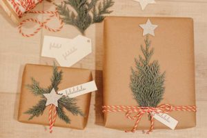 Natural Holiday Gift Wrap with Greenery – Hallstrom Home
