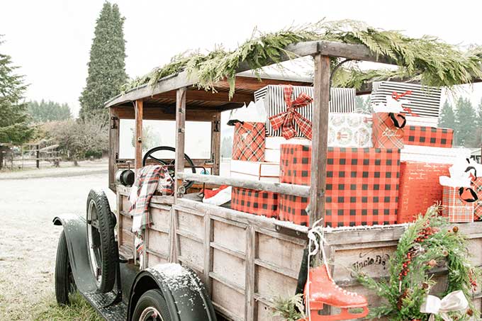 Old Truck Photo Shoot Tips |farmhouse style|christmas decor|farmhouse christmas|vintage christmas truck|vintage truck|christmas vintage truck|farmhouse decor|christmas delivery|christmas truck|old truck photo shoot|holiday decor|photo styling tips|photo tips|christmas tips|easy chirstmas decor|easy farmhouse christmas|white christmas |Hallstrom Home