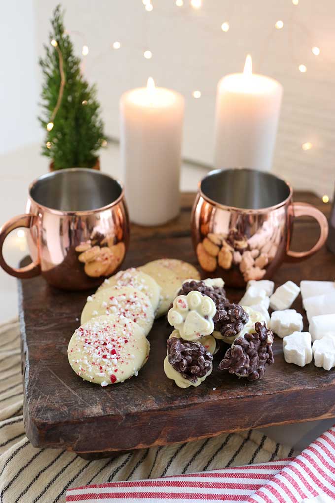 5 Tips to Make A Hot Cocoa Charcuterie Board |Christmas Charcuterie Board|Holiday Party|Party Planning|Christmas Charcuterie Board|Copper Mugs|Hot Cocoa Party| Hot Chocolate Party|Dessert Tray|Farmhouse Christmas|White Christmas|Christmas Gifts|Christmas DIY|Holiday DIY|Kids Christmas|Hallstrom Home