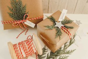 Natural Holiday Gift Wrap with Greenery – Hallstrom Home