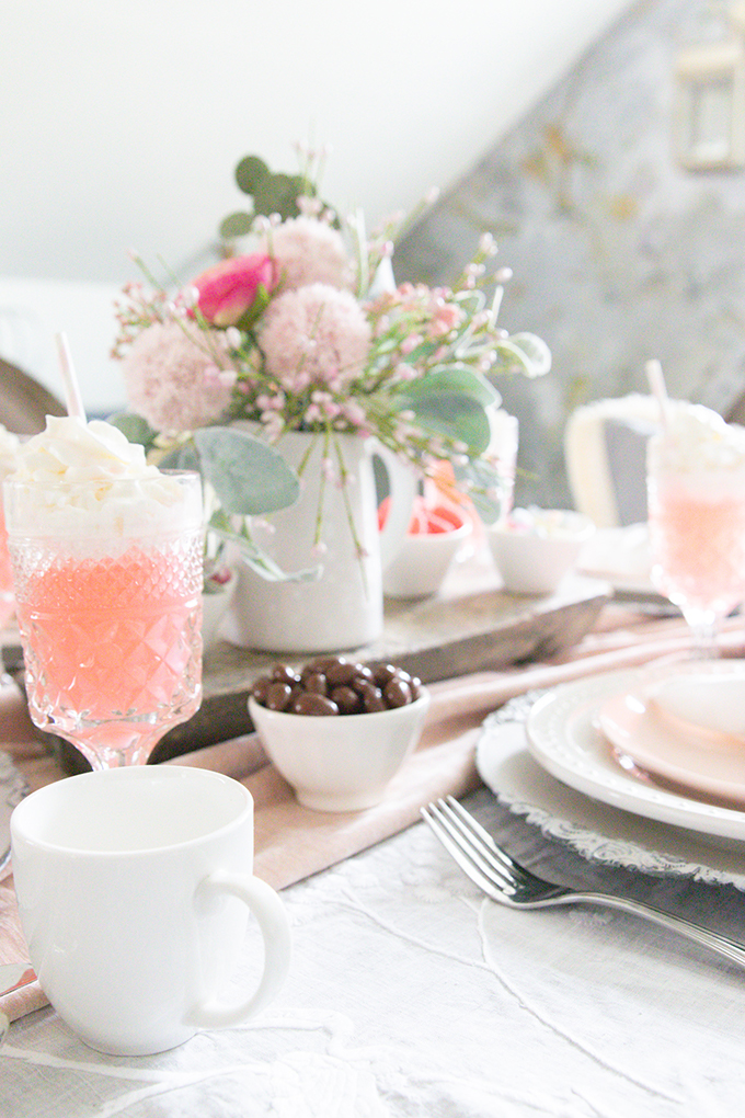 Valentine's Table Setting |Valentines Party|Romantic Valentines|Shabby Chic Decor|Pink Valentines|Valentines Table Setting|Romantic Valentines Table Setting|Pink Tablescape|Farmhouse Table Setting|Valentines Party Tablescape|French Farmhouse|Valentines Party|Romantic Table|Hallstrom Home