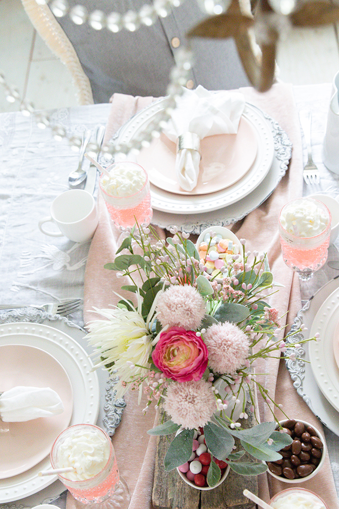 Valentine's Table Setting |Valentines Party|Romantic Valentines|Shabby Chic Decor|Pink Valentines|Valentines Table Setting|Romantic Valentines Table Setting|Pink Tablescape|Farmhouse Table Setting|Valentines Party Tablescape|French Farmhouse|Valentines Party|Romantic Table|Hallstrom Home