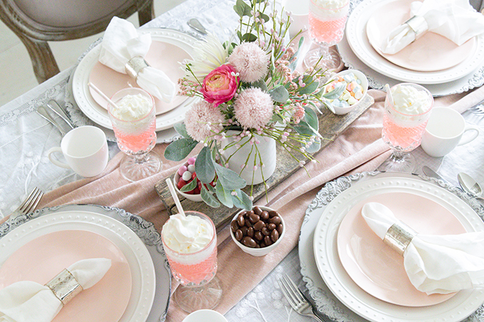 Valentine's Table Setting |Valentines Party|Romantic Valentines|Shabby Chic Decor|Pink Valentines|Valentines Table Setting|Romantic Valentines Table Setting|Pink Tablescape|Farmhouse Table Setting|Valentines Party Tablescape|French Farmhouse|Valentines Party|Romantic Table|Hallstrom Home