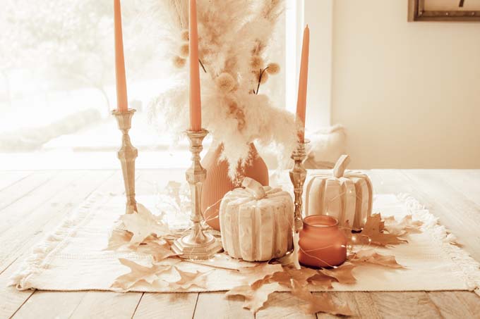 Baking Soda Texture Paint DIY |textured clay vase|terra cotta diy|textured paint diy|boho diy vase|fall tablescape|pampas grass tablescape|farmhouse decor|boho fall decor|Hallstrom Home