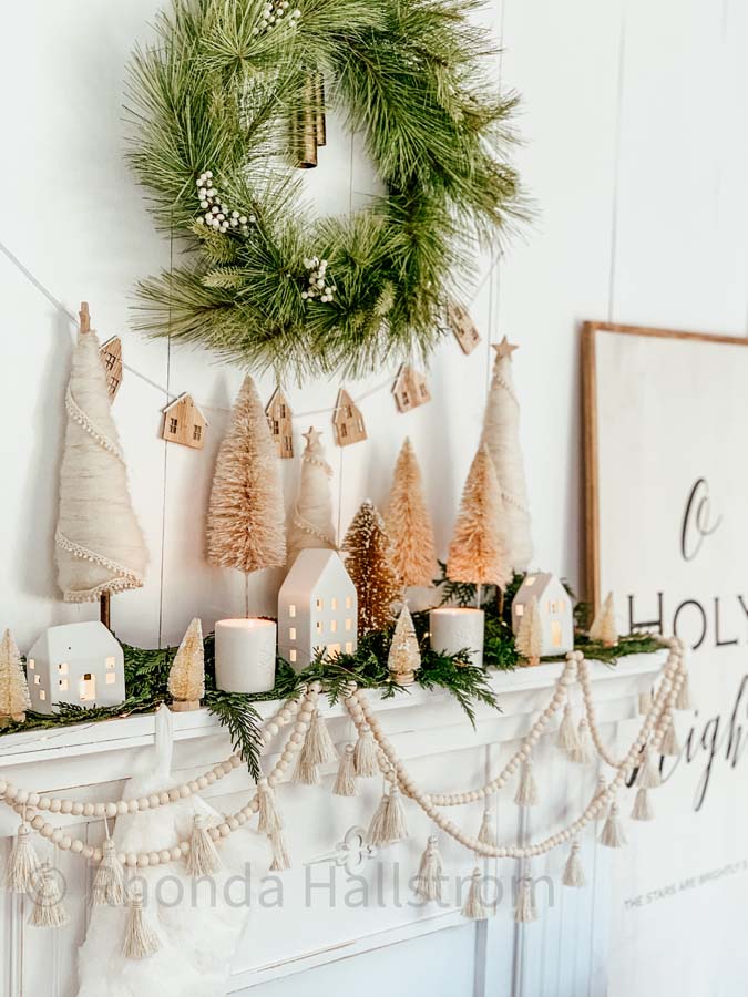 DIY Wood Bead Garland with Tassels |Garland DIY|wood garland|beaded garland|tassel garland|christmas diy|farmhouse diy|easy diy craft|kids craft|easy beaded garland|Holiday wood bead garland|HallstromHome