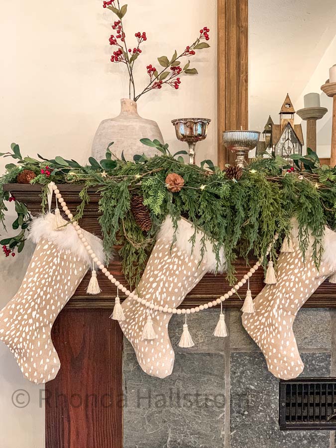 11 Farmhouse Christmas Stocking Ideas |Christmas stockings|ticking stripe stocking|farmhouse decor|christmas stocking ideas|farmhouse christmas|white christmas|shabby chic|christmas mantel|french christmas|christmas decor|HallstromHome