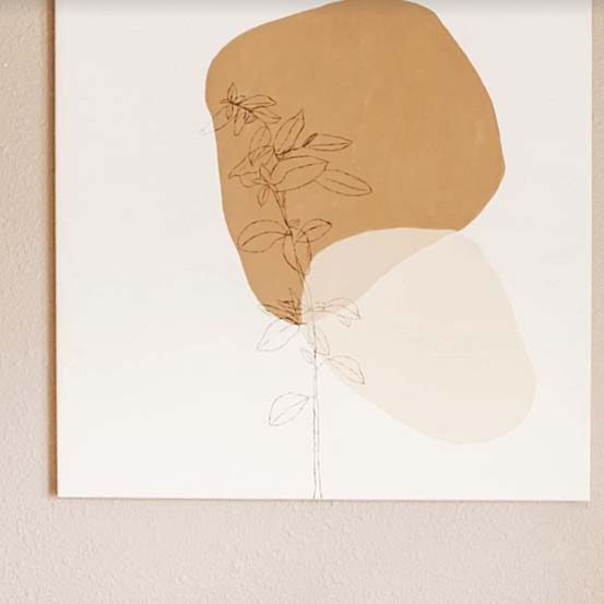 How To Make Minimalist Modern Wall Art / Hugge Wall art / upcycled art / how to make large art pieces / scandinavian style art / minimalist painting ideas / Diy canvas / Line art / DIY minimalist wall art tuturial / Easy wall art / painting tutorial / hand painted wall art / neutral color wall art / HallstromHome