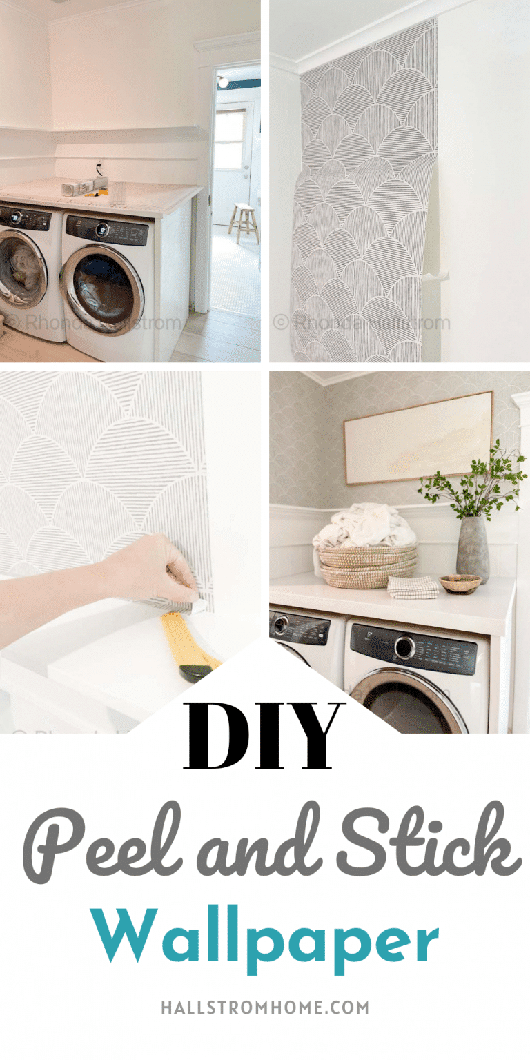 DIY Peel and Stick Wallpaper / DIY Wallpaper / Easy Removable Wallpaper / Wall Paper for Beginners / Peel and Stick Wallpaper Tutorial / Modern Wallpaper DIY / Wallpaper Tutorial / Lowes Peel and Stick Wallpaper / Easy Wallpaper Tutorial / Living Room Wallpaper / Bathroom Wallpaper / Bedroom Wallpaper / Kitchen Wallpaper / HallstromHome
