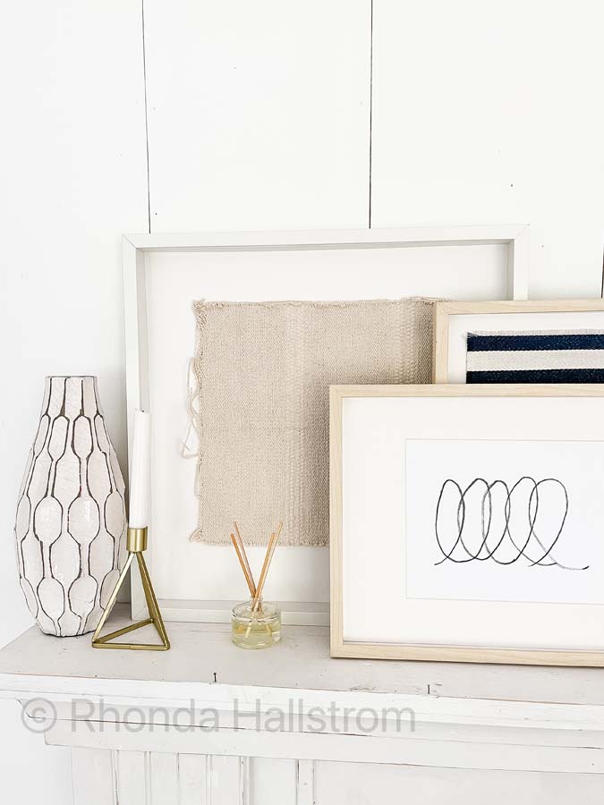 Mantel Decorating Ideas For Everyday / Modern mantel Decorating Ideas / Spring Mantel Decor / Fireplace mantel / Farmhouse Mantel Decorating / What to put on a mantelpiece / How to dress a mantel / mantel accessories / summer mantel decor / everyday decor / Decor Frames / candles / HallstromHome