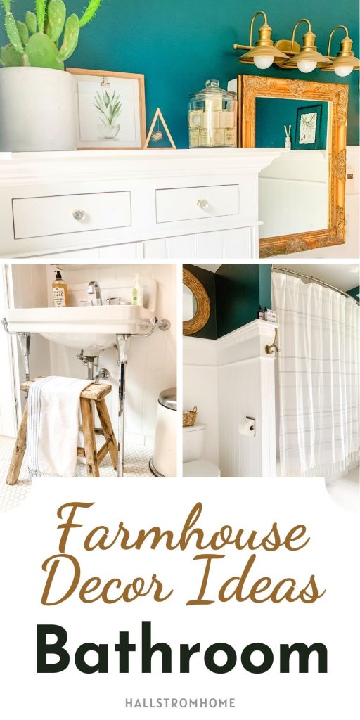 Farmhouse Bathroom Decor Ideas / Small Bathroom Ideas Decor / Vintage Decor For Bathroom / French Country Decor Style / Farmhouse Bathroom Decor Ideas / Rustic Farmhouse Bathroom / Country Bathroom Decorating / HallstromHome