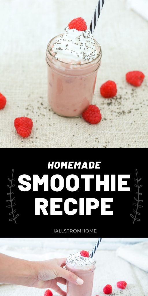 Homemade Smoothie Recipe / How To Make Homemade Smoothies / How To Make A Smoothie Easy / Homemade Fruit Smoothie Recipes / Strawberry Smoothie / HallstromHome