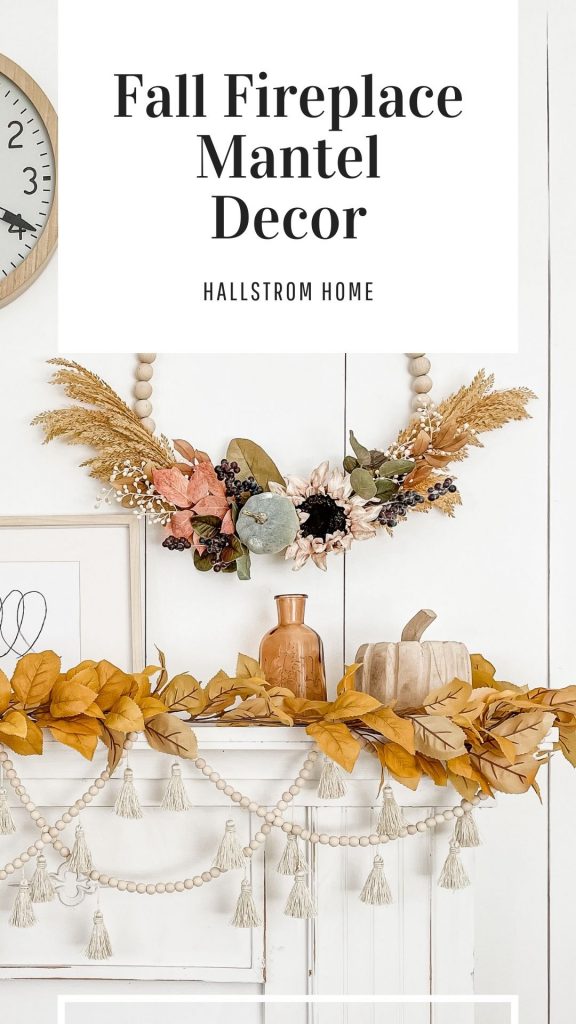 Fall Fireplace Mantel Decor / DIY Fall Fireplace Mantel Decorations / Decorating Mantel For Fall / Fall Mantel Decor / Mantel Fall Decor / HallstromHome