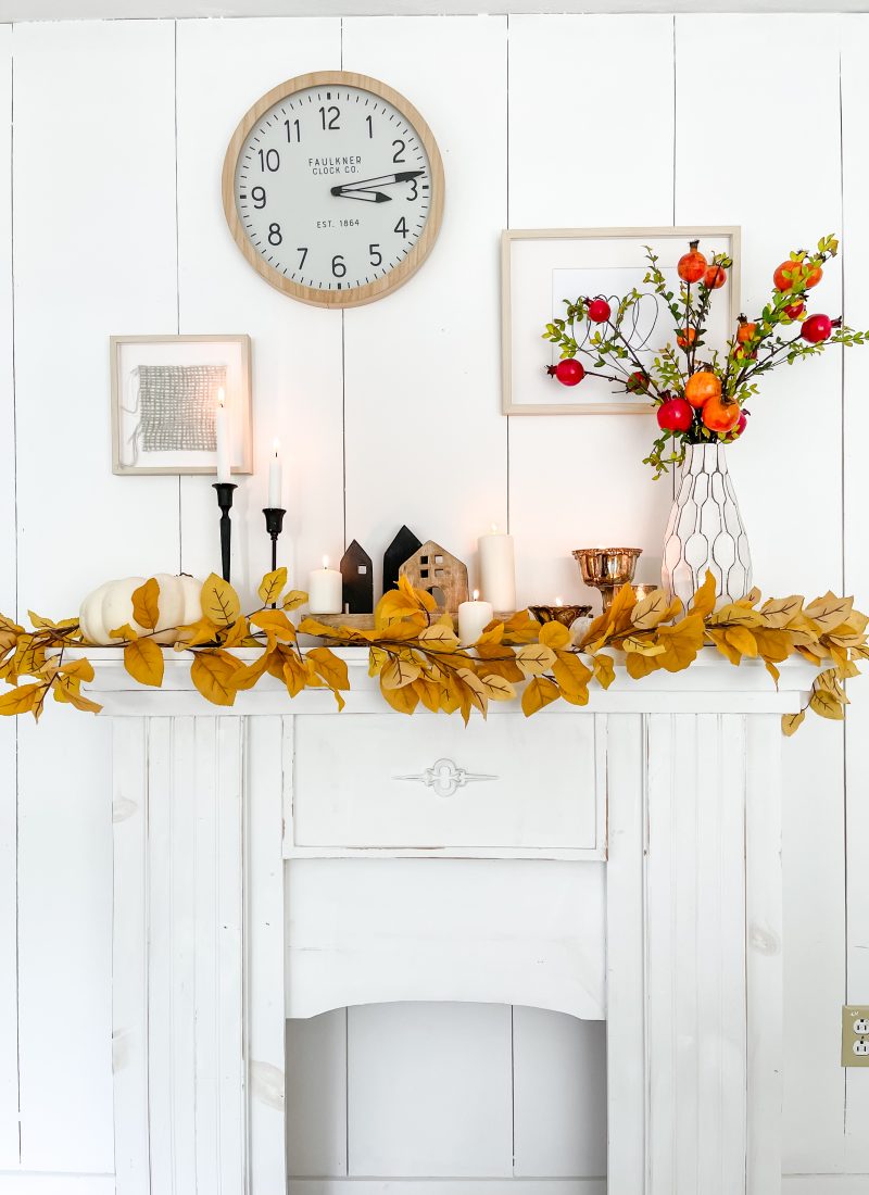 Fall Fireplace Mantel Decor / DIY Fall Fireplace Mantel Decorations / Decorating Mantel For Fall / Fall Mantel Decor / Mantel Fall Decor / HallstromHome