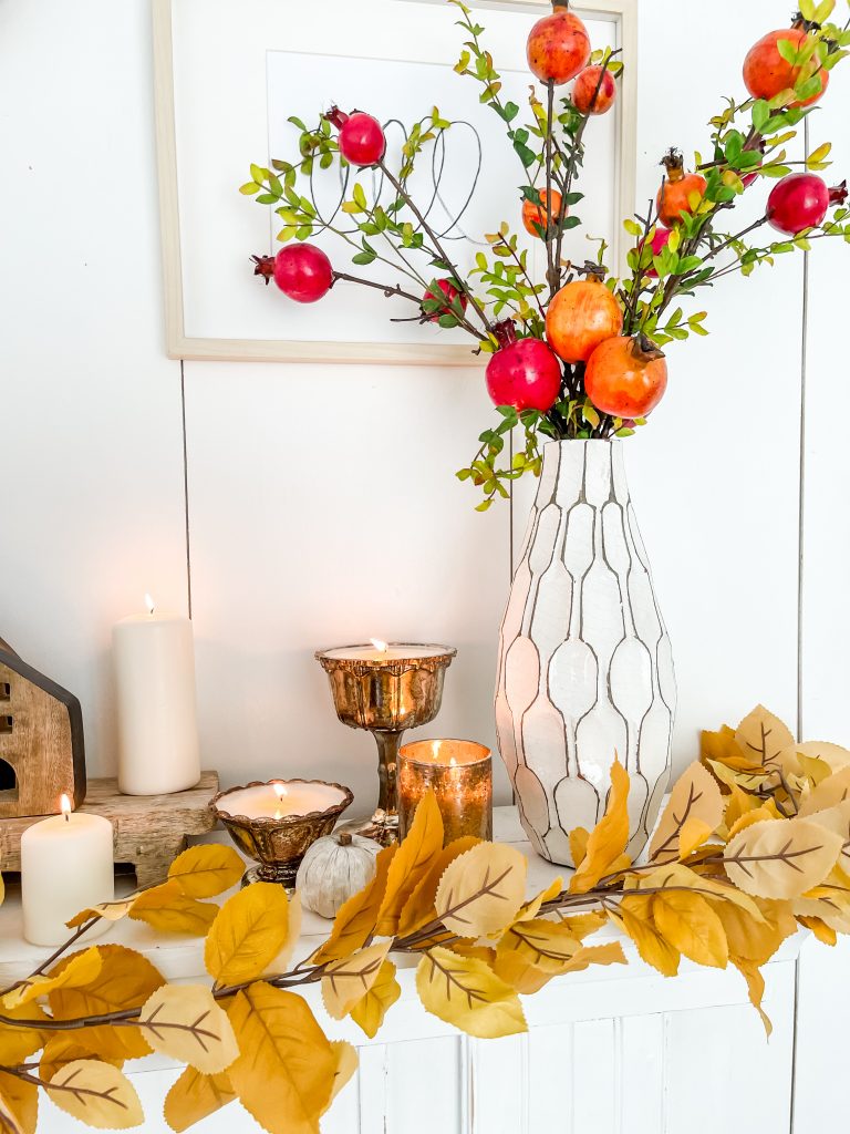 Fall Fireplace Mantel Decor / DIY Fall Fireplace Mantel Decorations / Decorating Mantel For Fall / Fall Mantel Decor / Mantel Fall Decor / HallstromHome