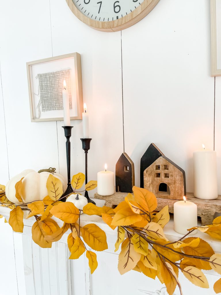 Fall Fireplace Mantel Decor / DIY Fall Fireplace Mantel Decorations / Decorating Mantel For Fall / Fall Mantel Decor / Mantel Fall Decor / HallstromHome