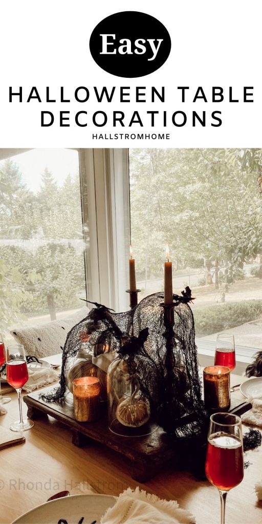 Ideas For Halloween Table Decorations / Easy Halloween Table Decorations / Halloween Tablescape Ideas / Indoor Halloween Decor / DIY Halloween Table Decor Ideas / How To Make Halloween Decor / HallstromHome