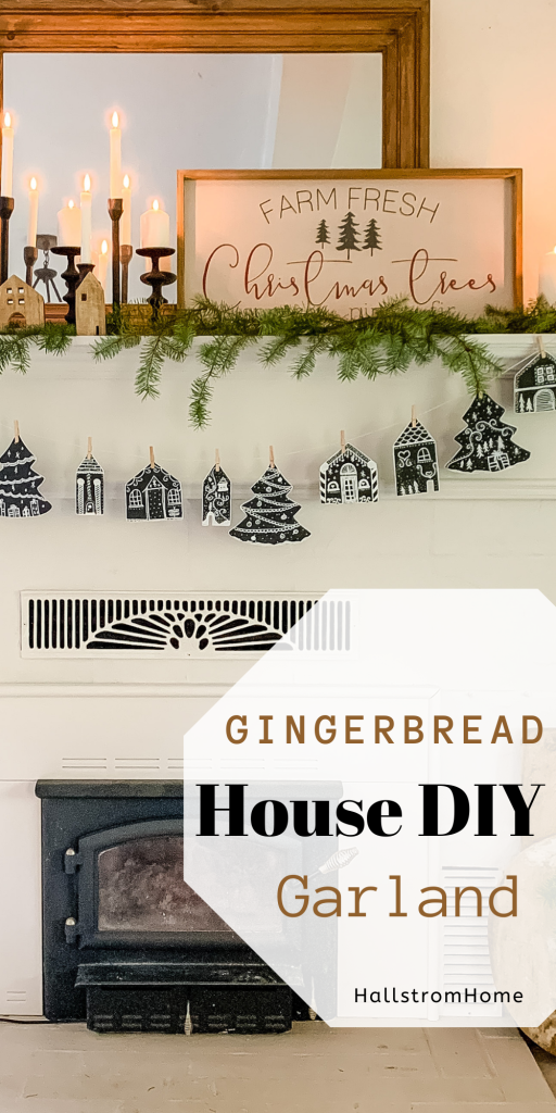 Gingerbread House Garland DIY / Gingerbread Christmas Garland / How To Make Your Own Garland / DIY Garland Christmas Tree / How To Make Homemade Garland / Gingerbread House Garland / Gingerbread Garland DIY / HallstromHome