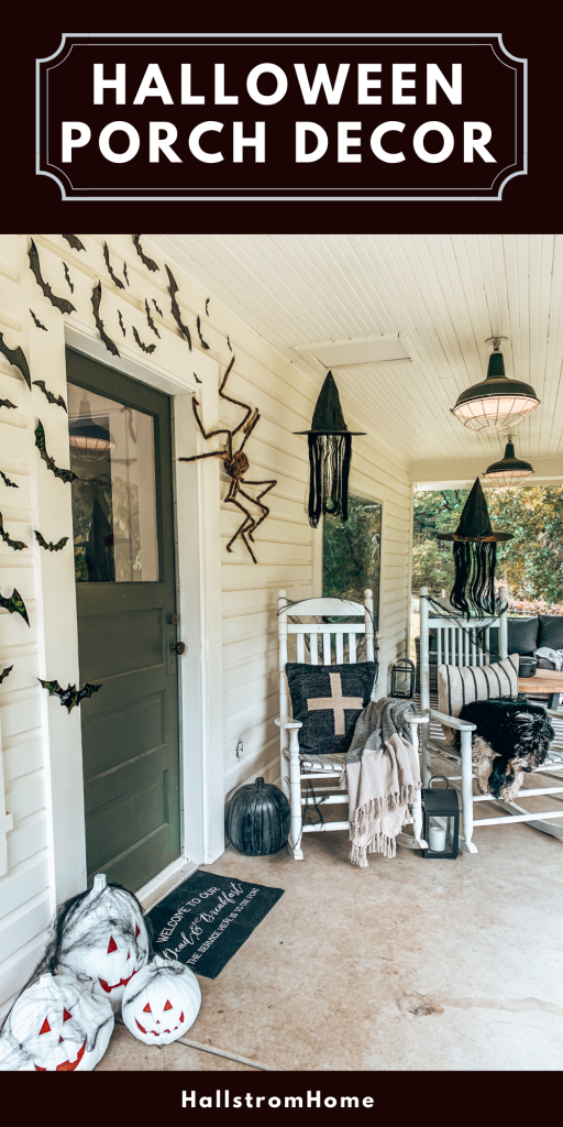 Halloween Decorations For The Porch / Halloween Porch Decor / Ideas For Halloween Front Porch / Halloween Porch Decorations DIY / Cute Halloween Porch Ideas / Hallstrom Home