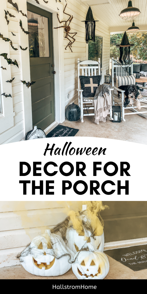 Halloween Decorations For The Porch / Halloween Porch Decor / Ideas For Halloween Front Porch / Halloween Porch Decorations DIY / Cute Halloween Porch Ideas / Hallstrom Home