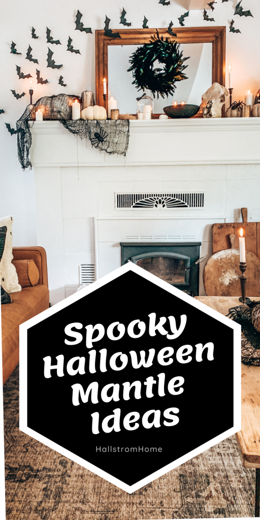 Spooky Halloween Mantle Ideas / Halloween Mantle Decor Ideas / Halloween Fireplace Mantle / Halloween Mantle Decorations / HallstromHome