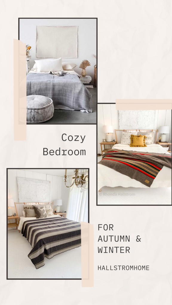 Cozy Bedroom For Fall and Winter / Fall Bedroom Decor / Autumn Bedroom Ideas / Cozy Autumn Bedroom Decor / Cozy Winter Bedroom Ideas / How To Make Bedroom Cozy For Winter / Autumn Bedroom Decorating Ideas / Autumn And Winter Bedding / HallstromHome