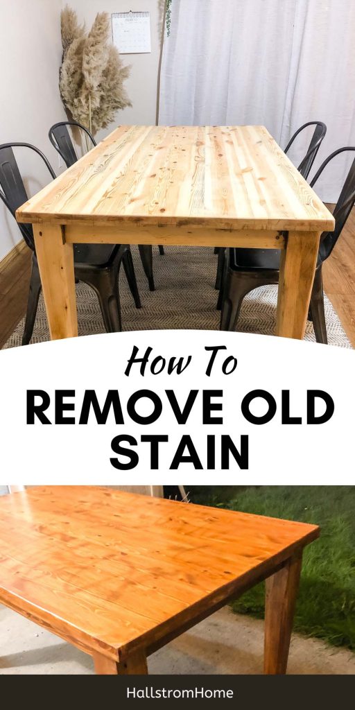 How To Remove Old Wood Stain / How To Remove Stain Off Wood / How To Clean Wood Stain / Table DIY / How To Remove Wood Stain And Varnish / HallstromHome