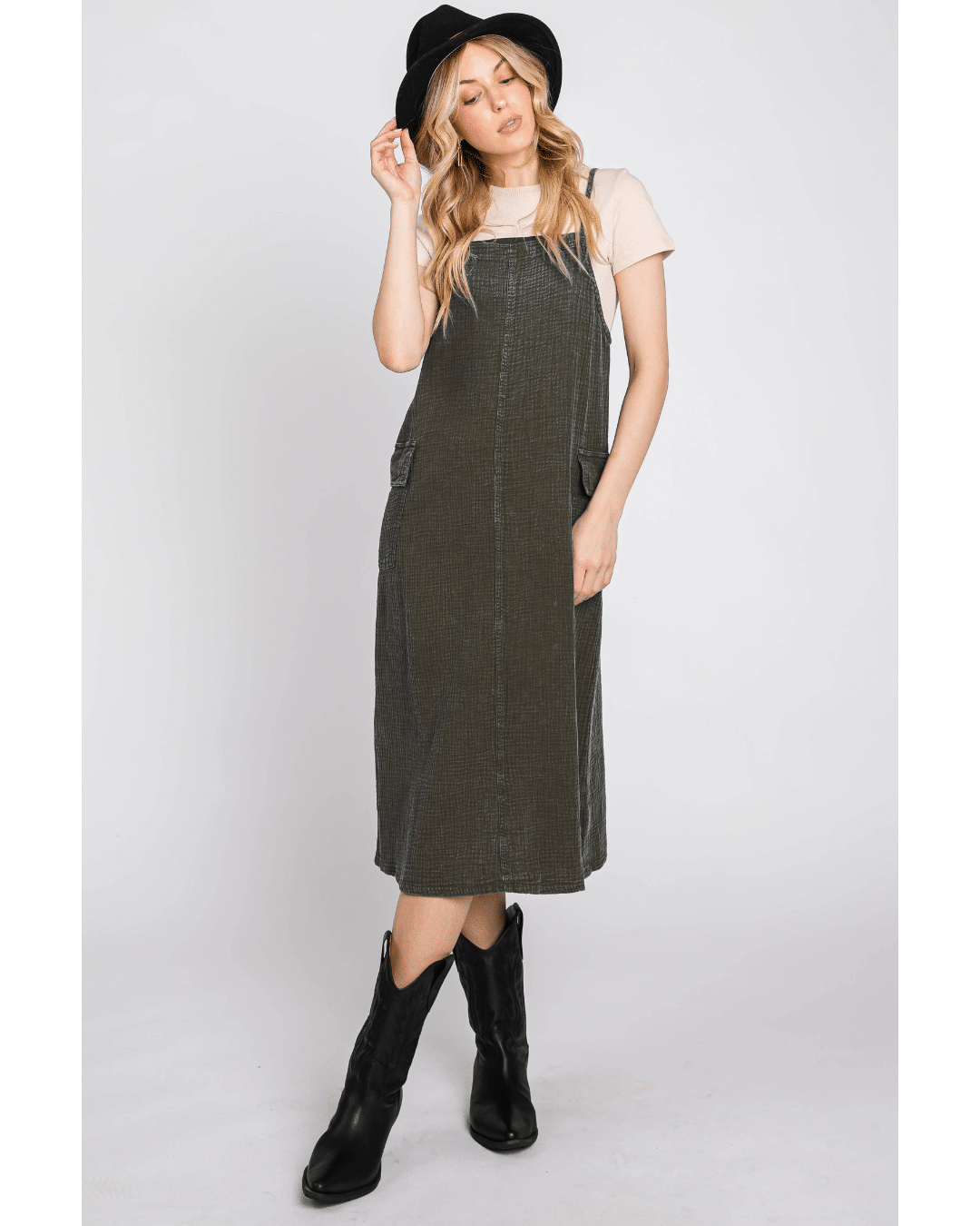 Washed Jumper Dress DARK OLIVE Washed Jumper Dress DARK OLIVE